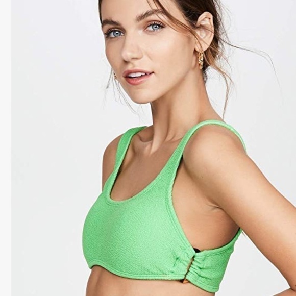 PQ PILYQ SWIM ANTHROPOLOGIE kiwi reef green ring side bikini top - Picture 3 of 8